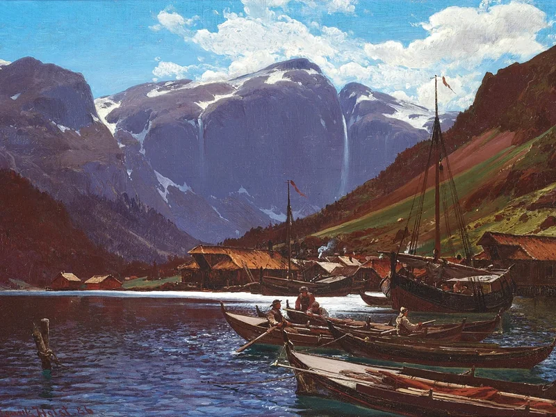 1848-Laurits Bernhard Holst - Pescatori sul fiordo, Norvegia - 1886